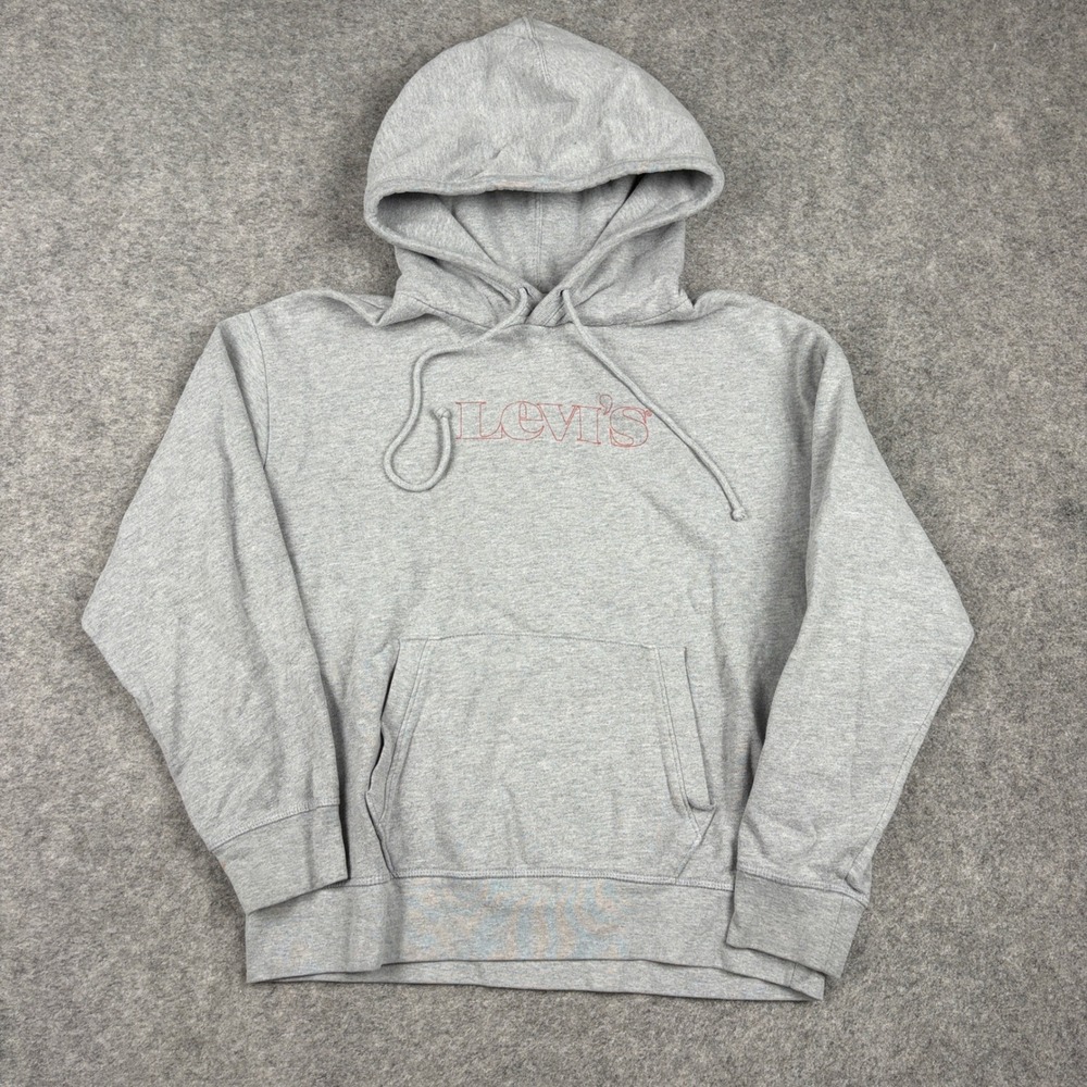 Levis‎ Hoodie Kids Medium Gray Graphic Pullover Long Sleeve Outdoor Sweatshirt